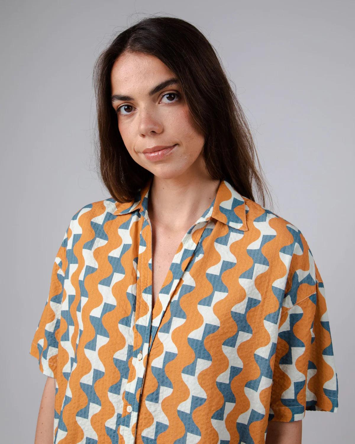 Blusa Brava Fabrics Big Tiles Aloha Ochre - ECRU