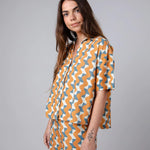 Blusa Brava Fabrics Big Tiles Aloha Ochre - ECRU