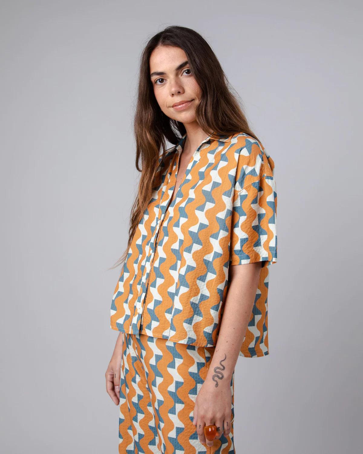 Blusa Brava Fabrics Big Tiles Aloha Ochre - ECRU