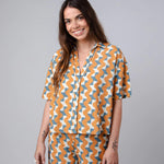 Blusa Brava Fabrics Big Tiles Aloha Ochre - ECRU