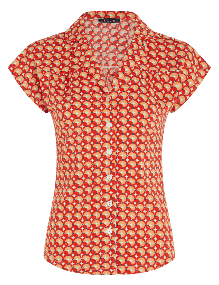 Blusa King Louie Lowe Fiery Red - ECRU