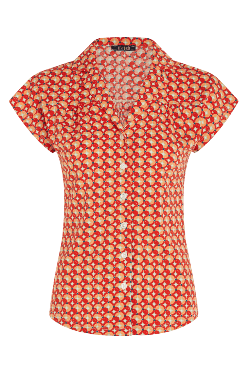 Blusa King Louie Lowe Fiery Red - ECRU