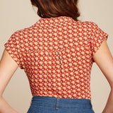 Blusa King Louie Lowe Fiery Red - ECRU