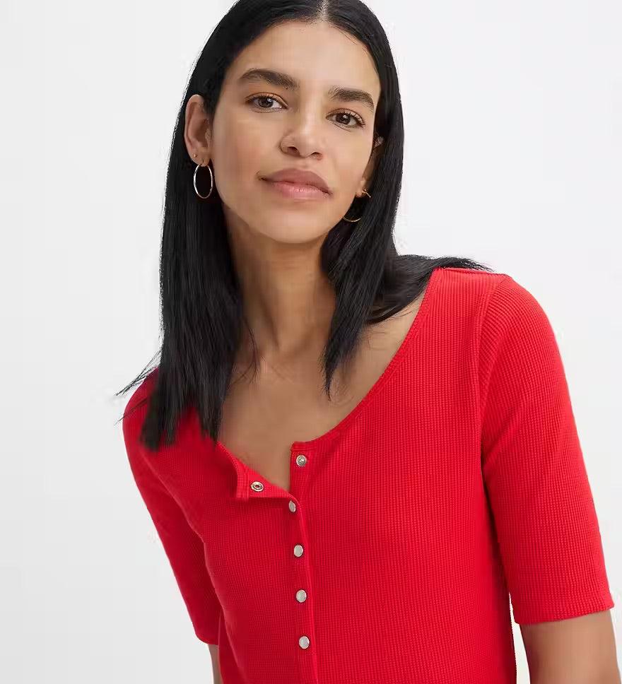 Blusa Levi's® Dry Goods Waffle Button-Up - ECRU