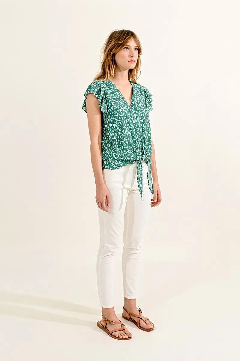 Blusa Molly Bracken Green Diane - ECRU