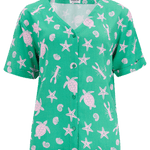 Blusa Sugarhill Hatty Green Pink Sea Cove - ECRU