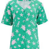 Blusa Sugarhill Hatty Green Pink Sea Cove - ECRU