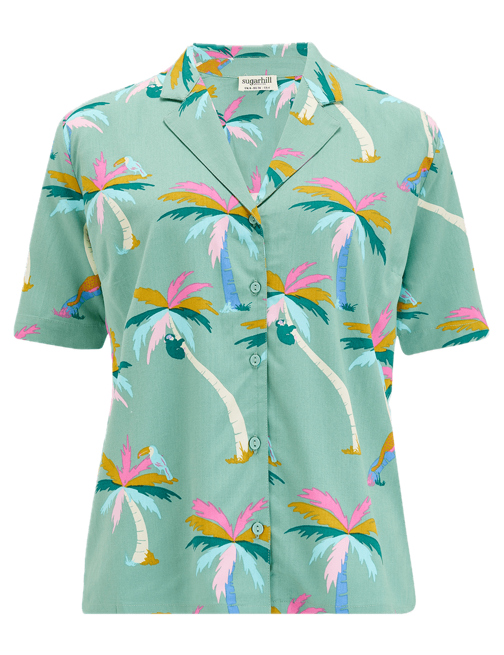 Blusa Sugarhill Santana Green Rainbow Palms - ECRU