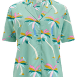 Blusa Sugarhill Santana Green Rainbow Palms - ECRU