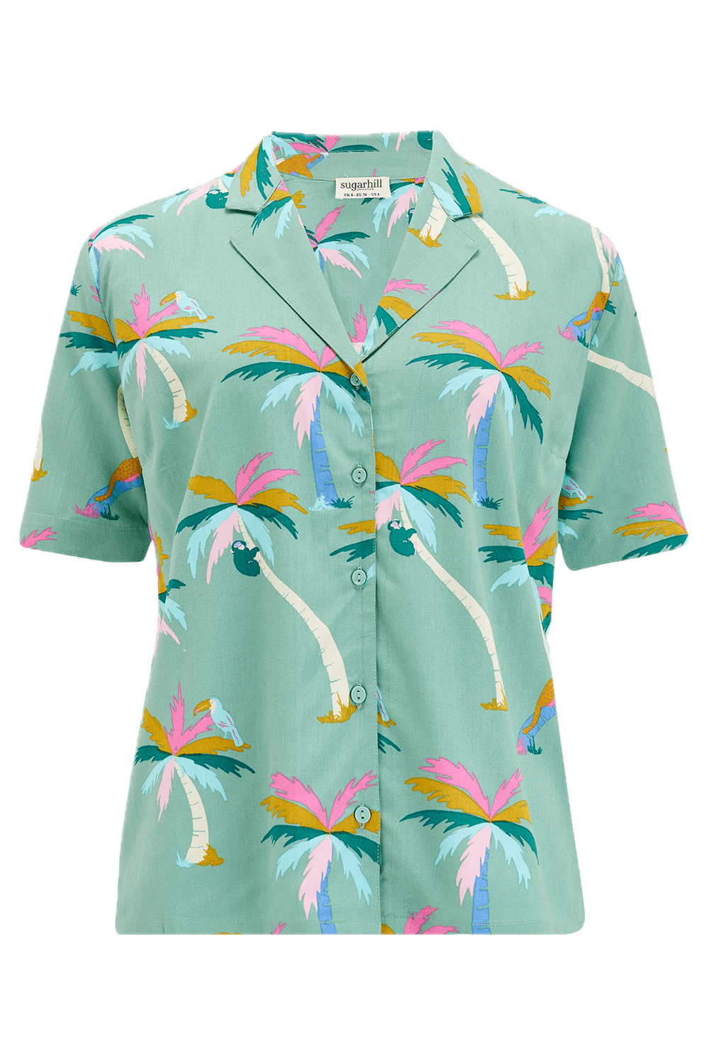 Blusa Sugarhill Santana Green Rainbow Palms - ECRU