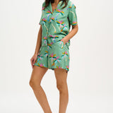 Blusa Sugarhill Santana Green Rainbow Palms - ECRU