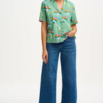 Blusa Sugarhill Santana Green Rainbow Palms - ECRU