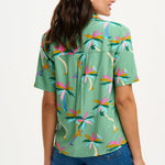 Blusa Sugarhill Santana Green Rainbow Palms - ECRU