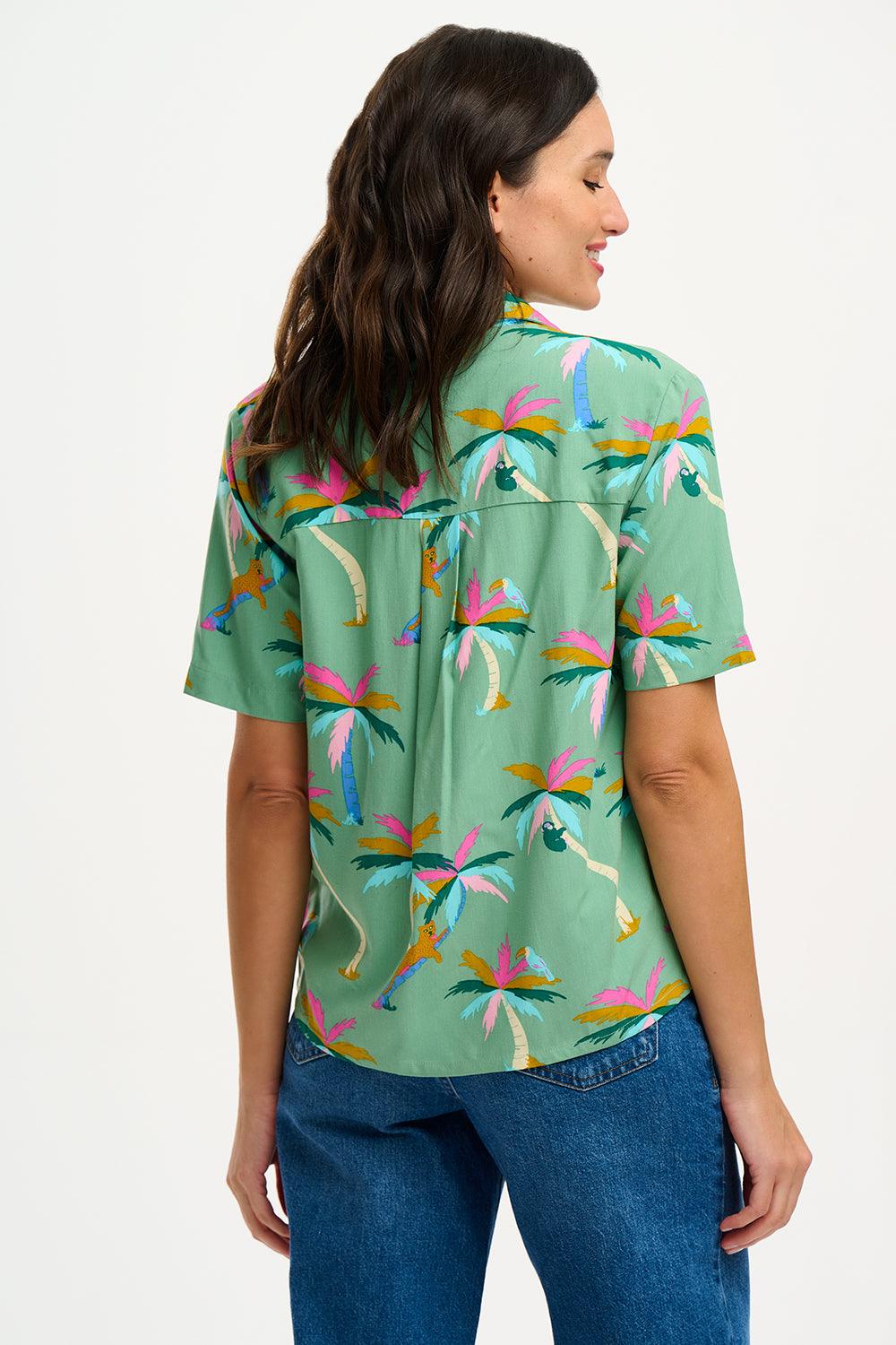 Blusa Sugarhill Santana Green Rainbow Palms - ECRU