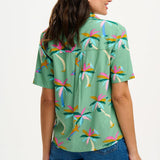 Blusa Sugarhill Santana Green Rainbow Palms - ECRU