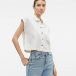 Blusa Vero Moda Luna Cropped - ECRU