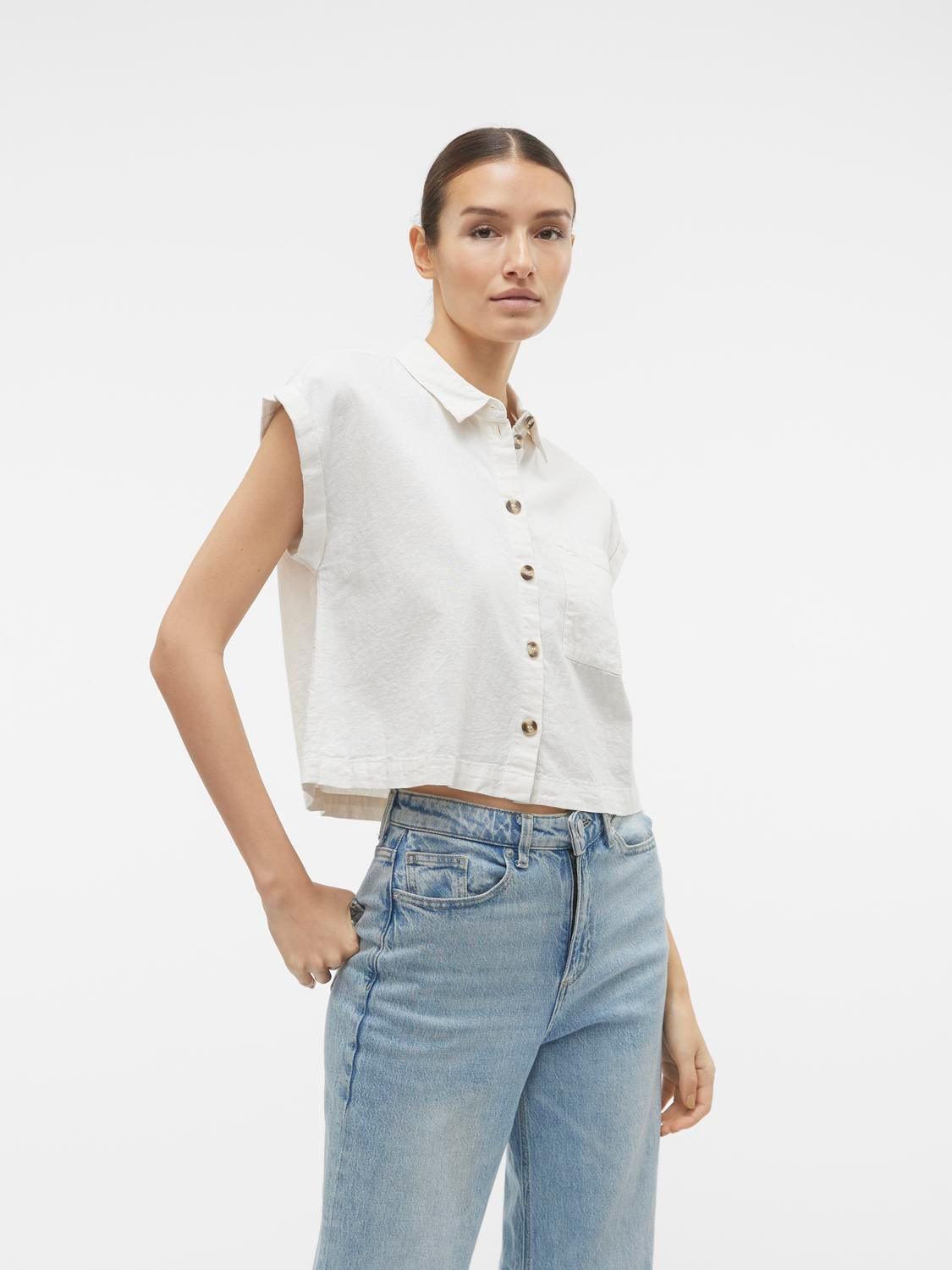 Blusa Vero Moda Luna Cropped - ECRU