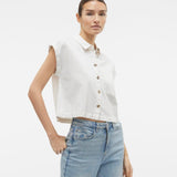 Blusa Vero Moda Luna Cropped - ECRU