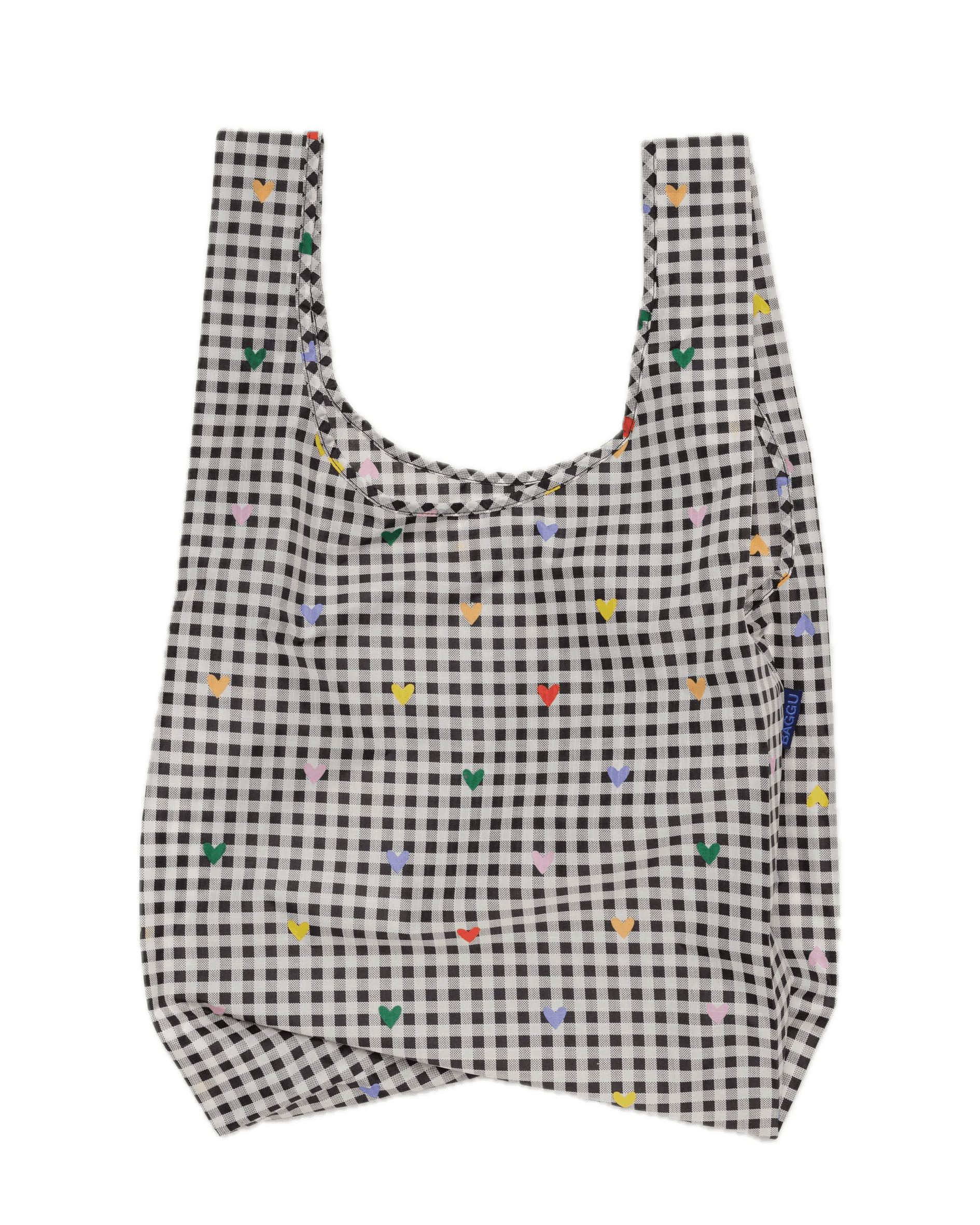 Bolsa Baggu Estándar Reciclada Gingham Hearts - ECRU