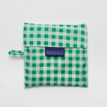 Bolsa Baggu Estándar Reciclada Green Gingham - ECRU