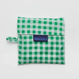 Bolsa Baggu Estándar Reciclada Green Gingham - ECRU