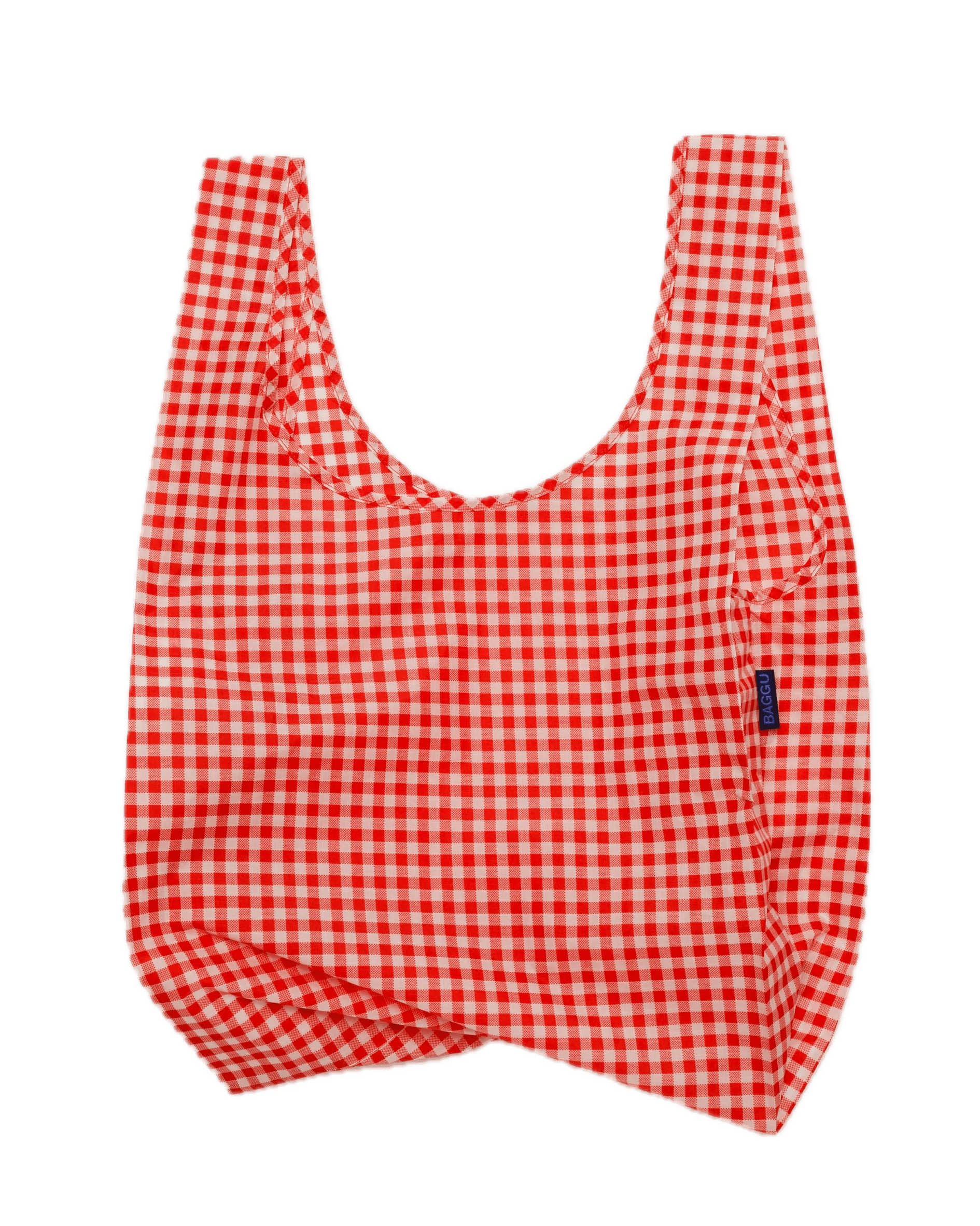 Bolsa Baggu Estándar Reciclada Red Gingham - ECRU