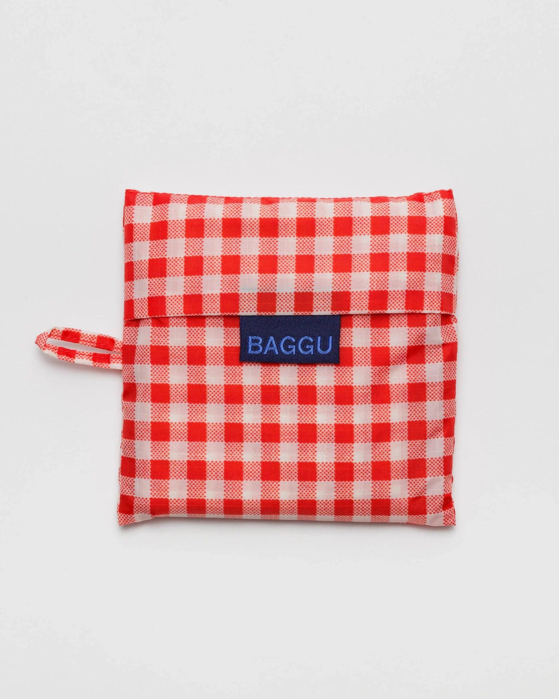 Bolsa Baggu Estándar Reciclada Red Gingham - ECRU