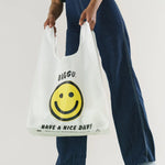 Bolsa Baggu Estándar Reciclada Thank You Happy - ECRU