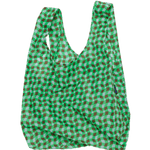 Bolsa Baggu Estándar Reciclada Wavy Gingham Green - ECRU