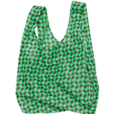 Bolsa Baggu Estándar Reciclada Wavy Gingham Green - ECRU