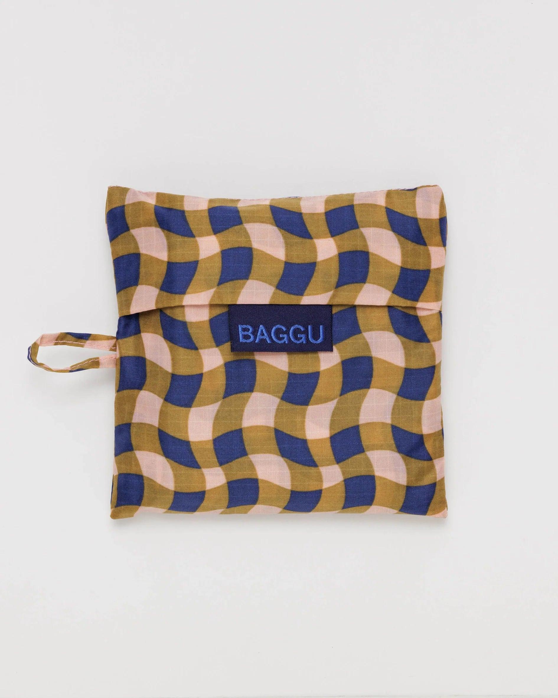 Bolsa Baggu Estándar Reciclada Wavy Gingham Peach - ECRU