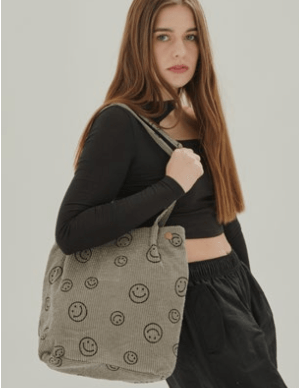 Bolso 24colours Pana Smiley Gris - ECRU