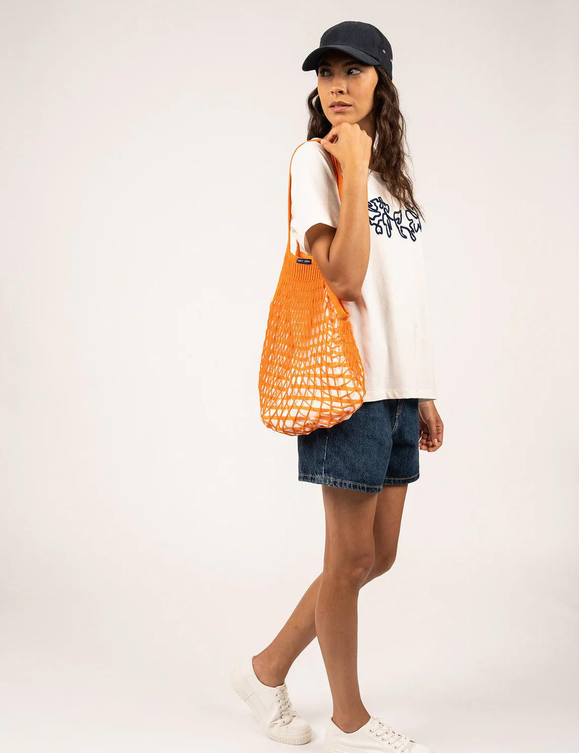 Bolso Saint James Rejilla Orange Fluor - ECRU