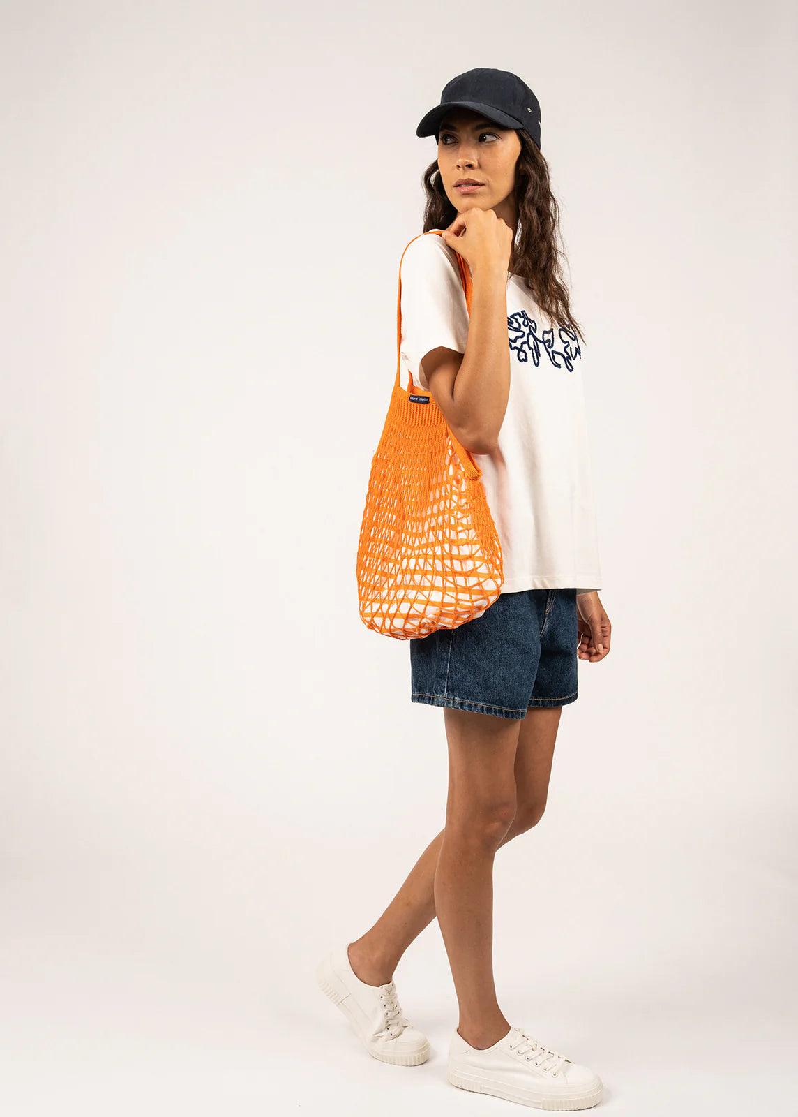 Bolso Saint James Rejilla Orange Fluor - ECRU