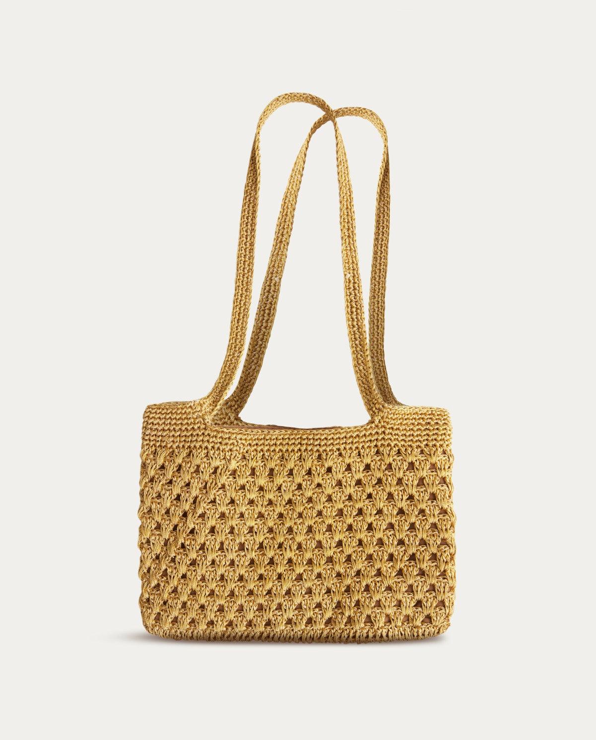 Bolso Yerse Crochet Metálico Gold - ECRU