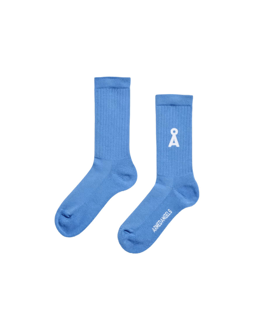 Calcetines Armedangels Saamus Bold Blue Boom - ECRU