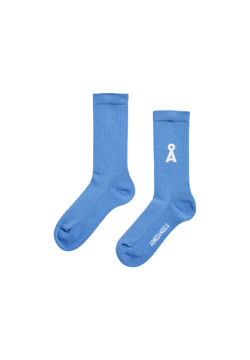 Calcetines Armedangels Saamus Bold Blue Boom - ECRU