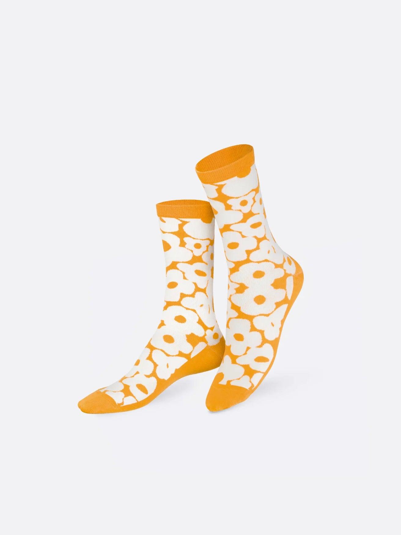 Calcetines Eat My Socks Flower Power Orange - ECRU