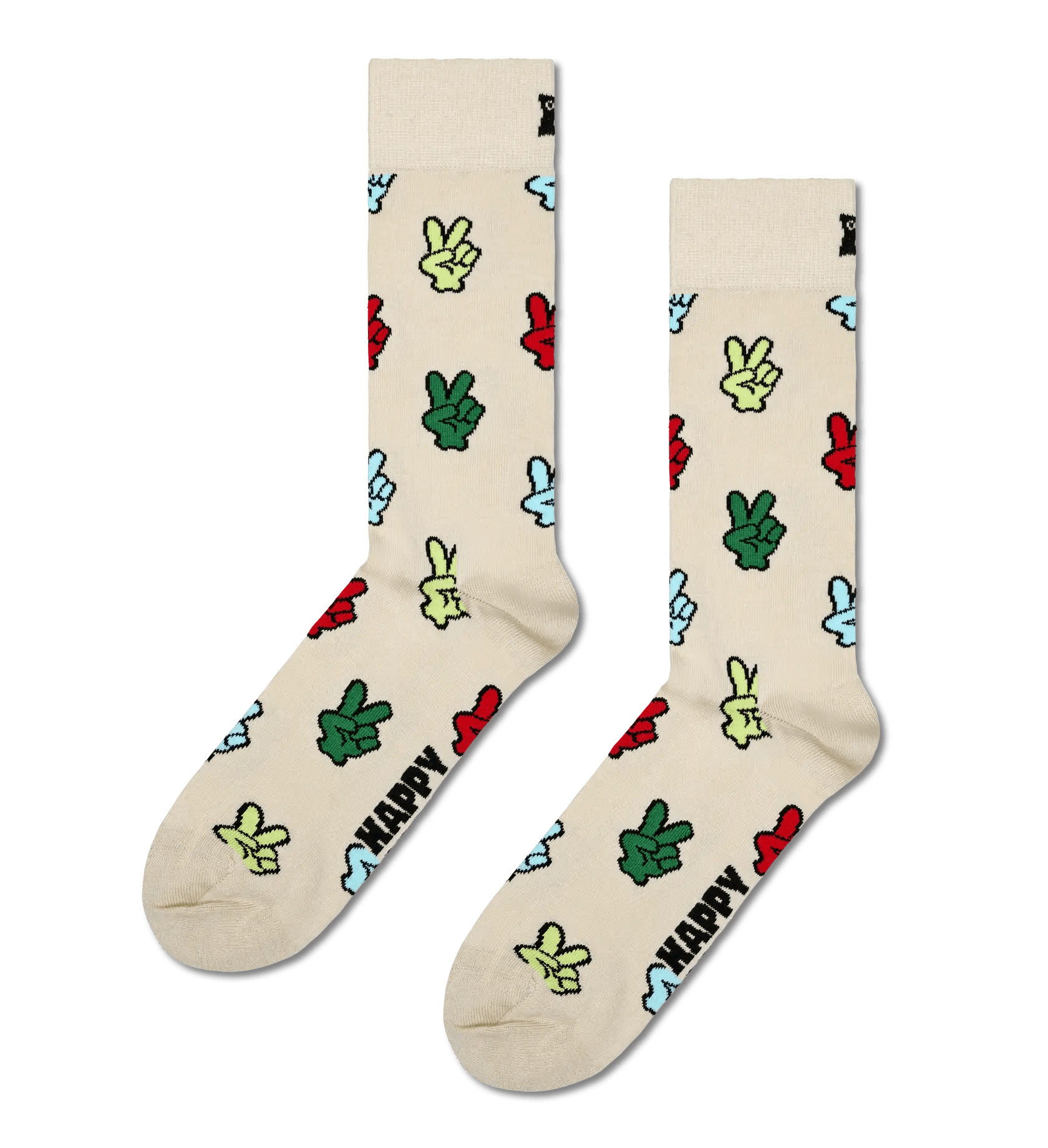 Calcetines Happy Socks Beige Victory Sign - ECRU