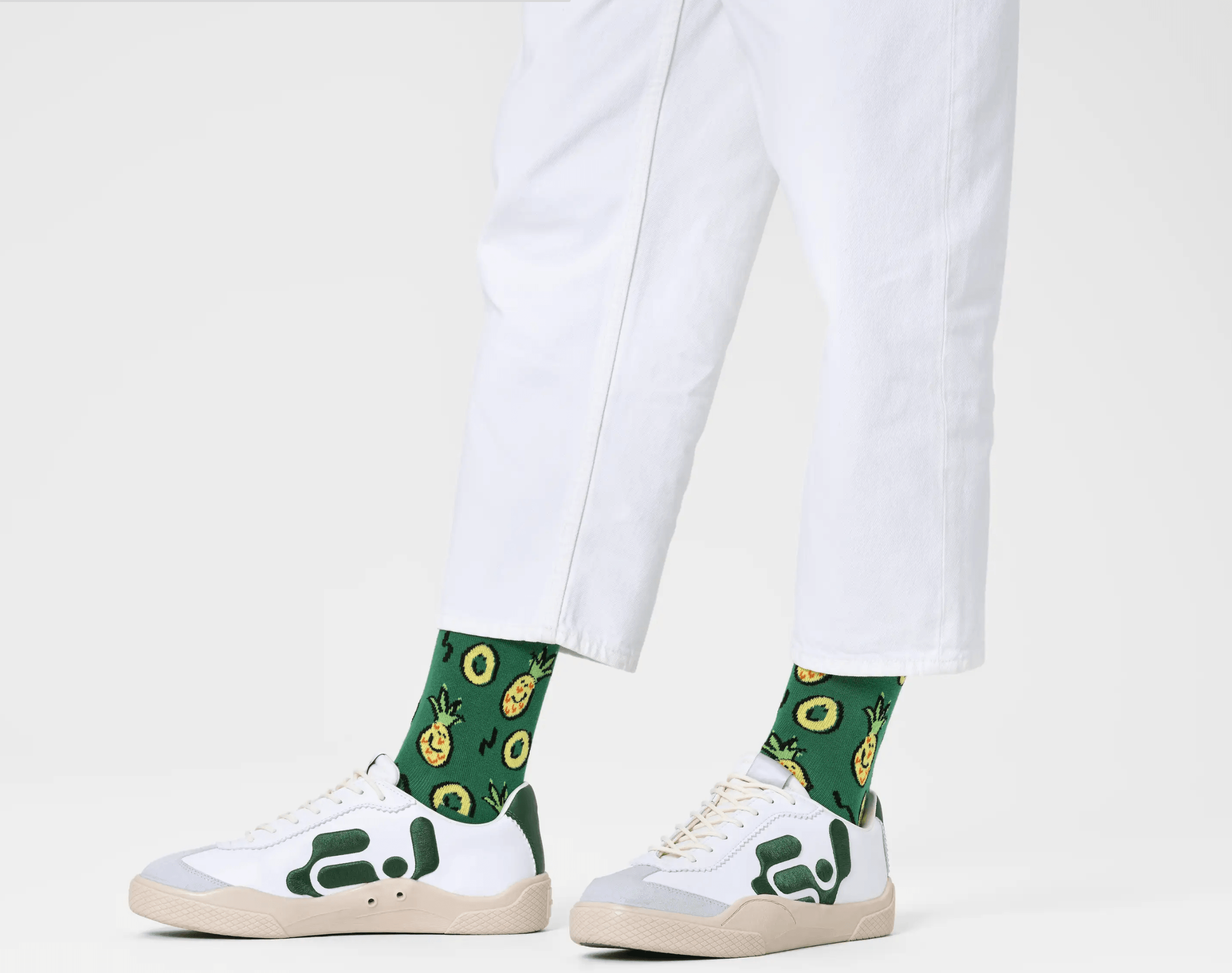 Calcetines Happy Socks Green Pineapple - ECRU