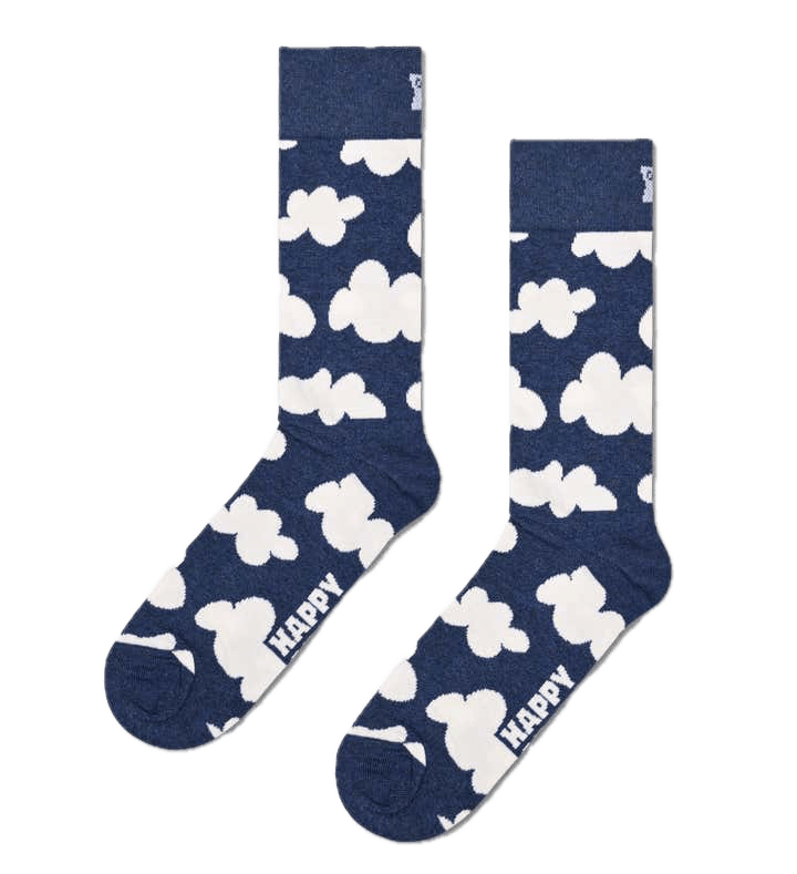 Calcetines Happy Socks Navy Cloudy Crew - ECRU