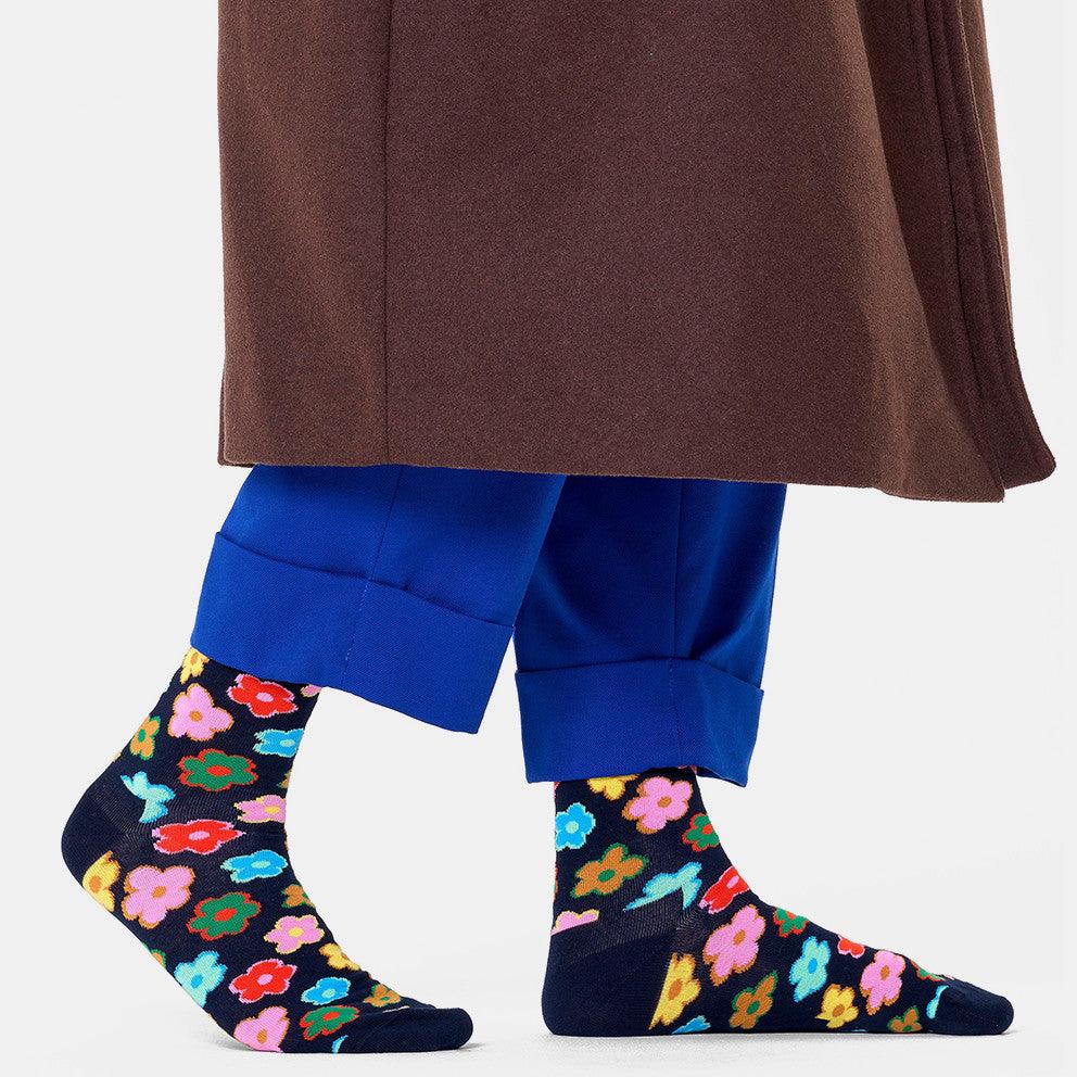 Calcetines Happy Socks Navy Flower Crew - ECRU