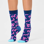 Calcetines Happy Socks Navy Worm Crew - ECRU