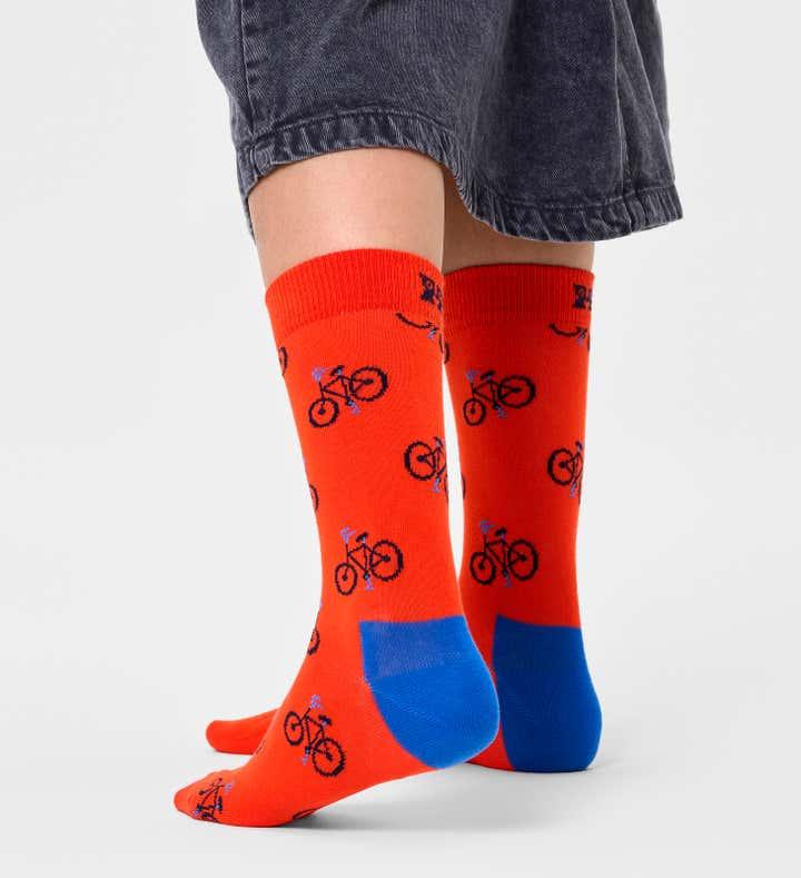 Calcetines Happy Socks Orange Bike Crew - ECRU