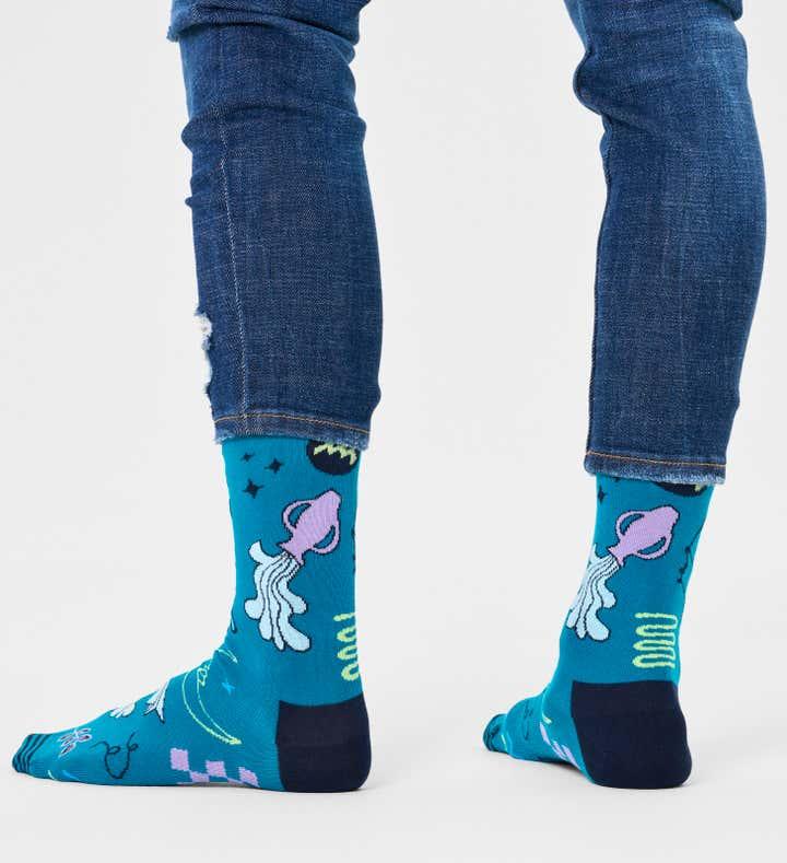 Calcetines Happy Socks Signo del Zodiaco Acuario - ECRU