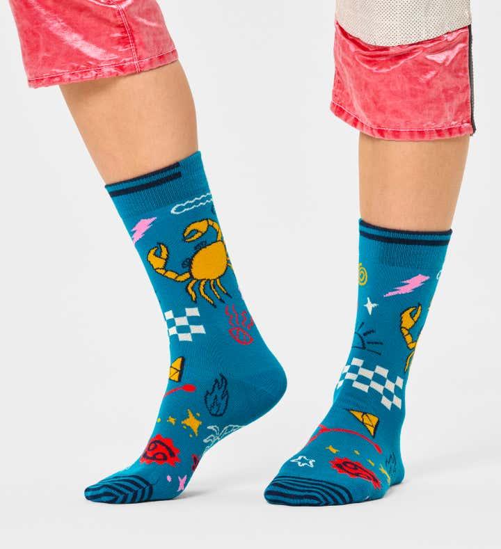 Calcetines Happy Socks Signo del Zodiaco Cáncer - ECRU