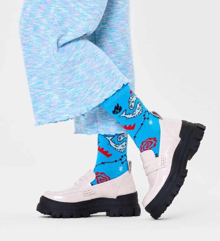 Calcetines Happy Socks Signo del Zodiaco Piscis - ECRU