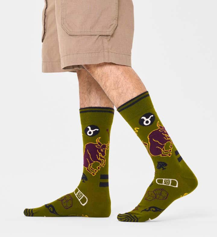 Calcetines Happy Socks Signo del Zodiaco Tauro - ECRU