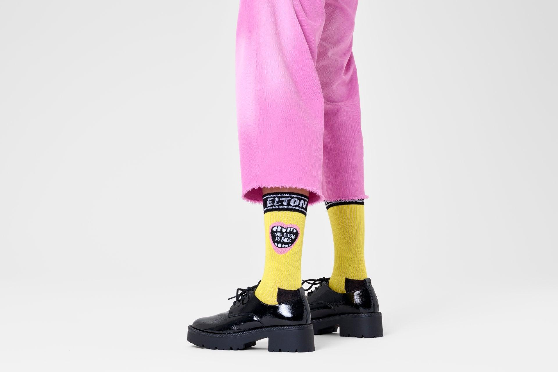 Calcetines Happy Socks x Elton John The Bitch Is Back - ECRU