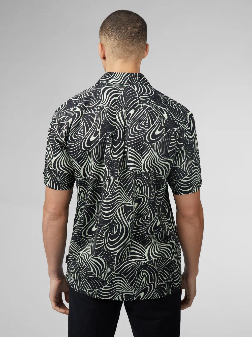 Camisa Ben Sherman Psychedelic Swirl Mint - ECRU